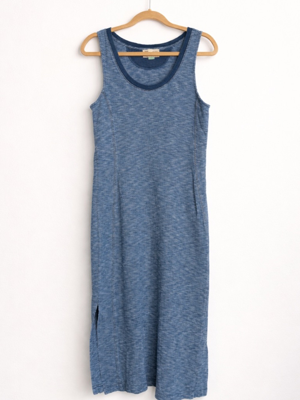 Anthro Anthropologie  Saturday Sunday Blue Midi Dress M Side Slit Casual